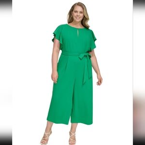 DKNY Women's Scuba Crepe Flutter-Sleeve Jumpsuit Size 20W New Without Tags